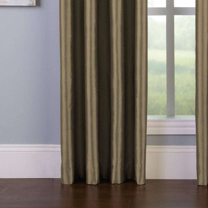 Curtainworks Malta Indoor Striped Blackout Curtain Bronze Size 50 x 108