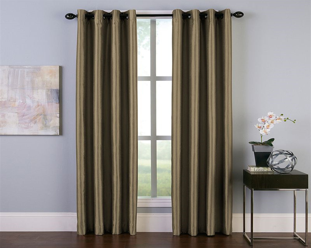 Curtainworks Malta Indoor Striped Blackout Curtain Bronze Size 50 x 108