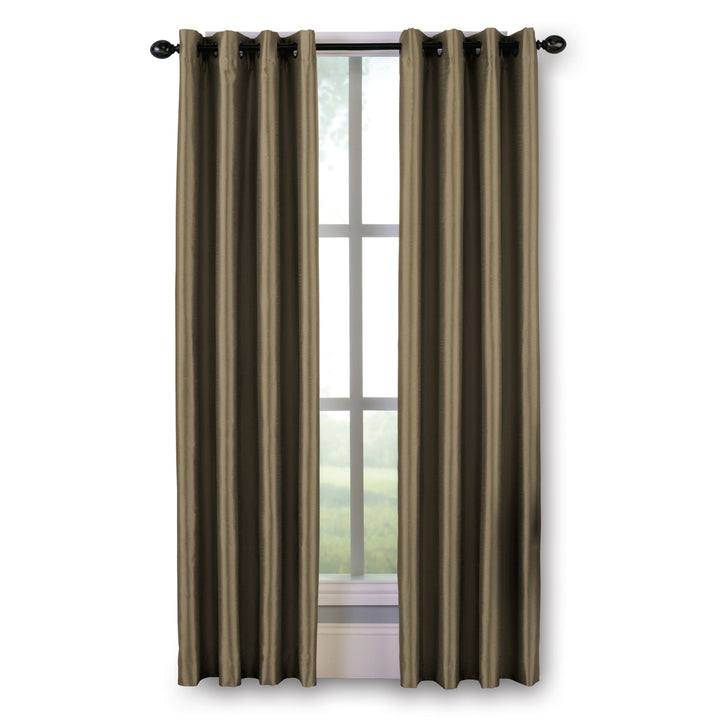 Curtainworks Malta Indoor Striped Blackout Curtain Bronze Size 50 x 108