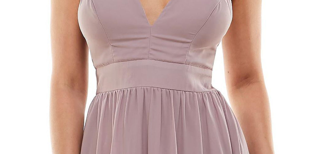 Speechless Women's Criss cross back Adjustable Straps Fit & Flare Dress Purple Size 15