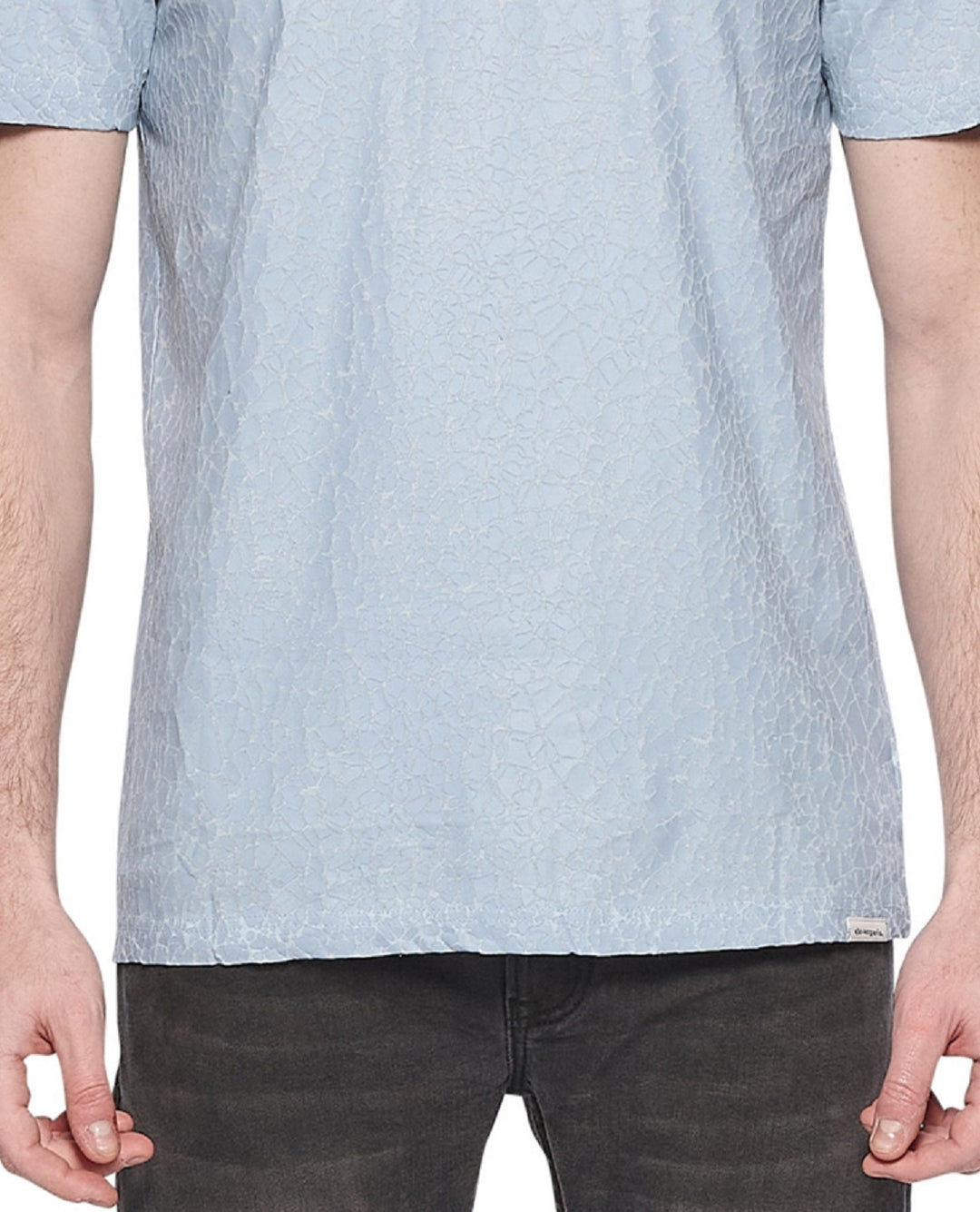 Elevenparis Men's Crackle Cotton T-Shirt Blue Size X-Large