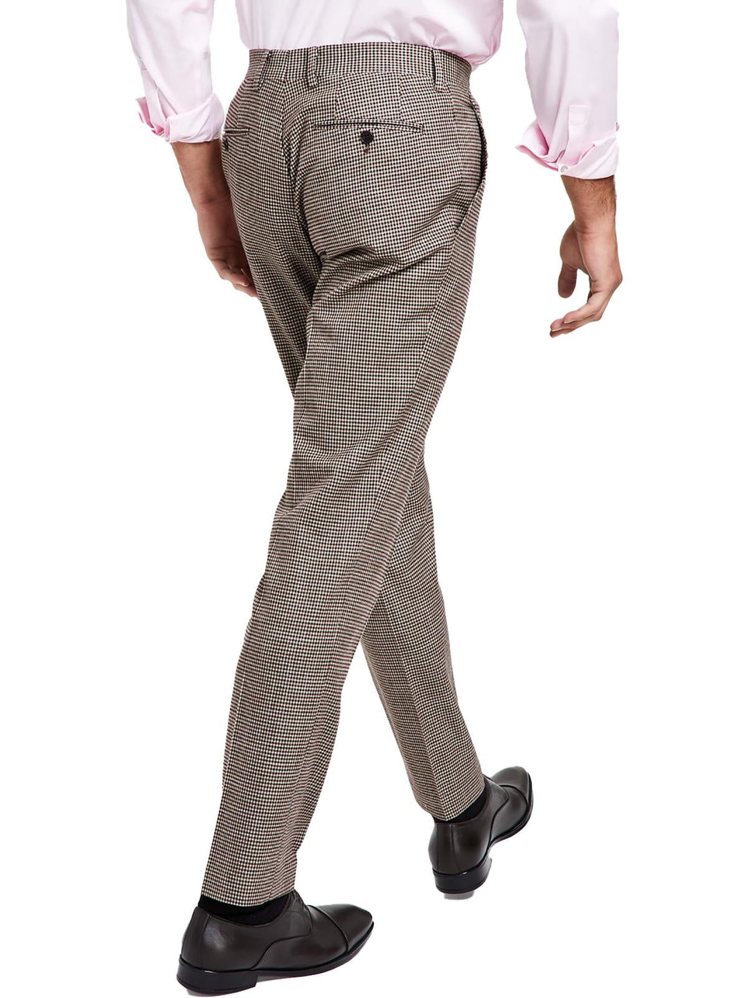 Bar III Men's Slim Fit Check Suit Separate Pants Brown