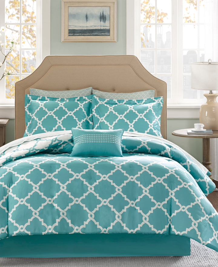 Home Essence Becker Reversible Bed in a Bag Bedding Set Aqua Size Twin