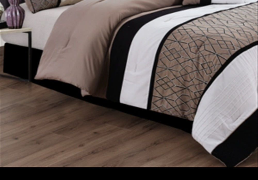 Sergio 7-Pc. Queen Comforter Set Bedding Brown/White/Black