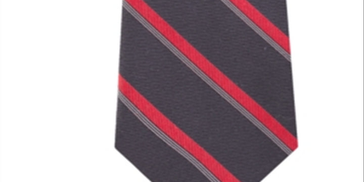 Calvin Klein Men's Molten Bar Stripes Self Tied Necktie Black Size Regular
