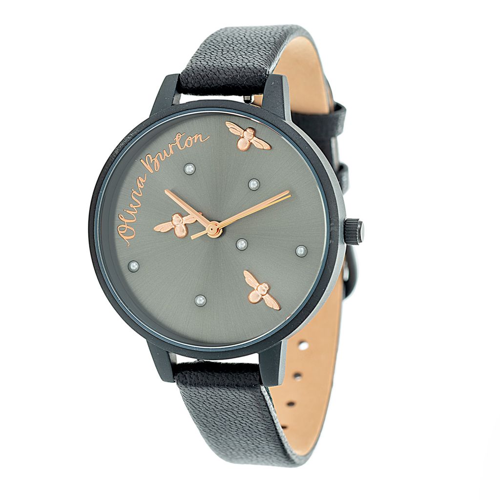Olivia Burton Women's Pearly Queen Quartz Bee Motif Strap Watch
