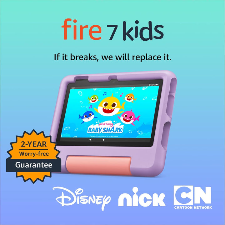 Amazon - Fire 7 Kids - 7" Tablet – 32GB (12th Gen) - Purple