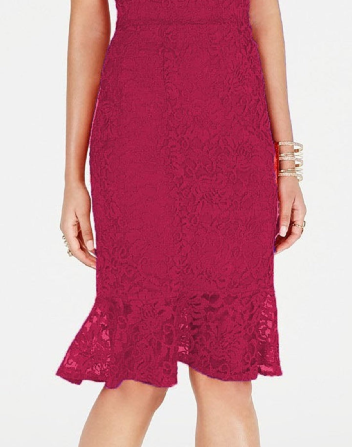 Thalia Sodi Women's Lace Sheath Dress Violet Size Extra Small