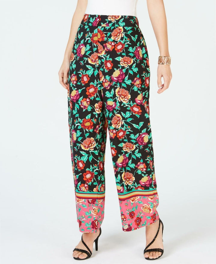 Thalia Sodi Women's Wide-Leg Pants Printed  Rose Floral Size Large