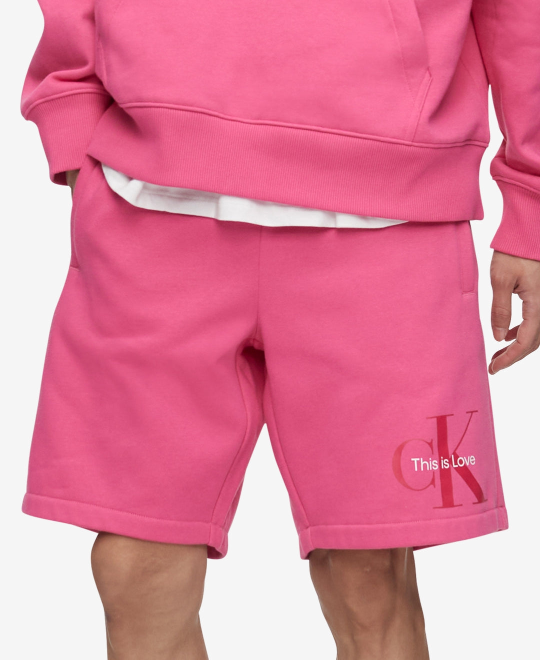 Calvin Klein Men's Drawstring Stretch Casual Shorts Pink
