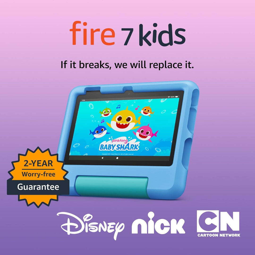 Fire 7 Kids - 7" Tablet (2023) 16GB with Amazon Kids+ (6 Month Subscription) - Blue