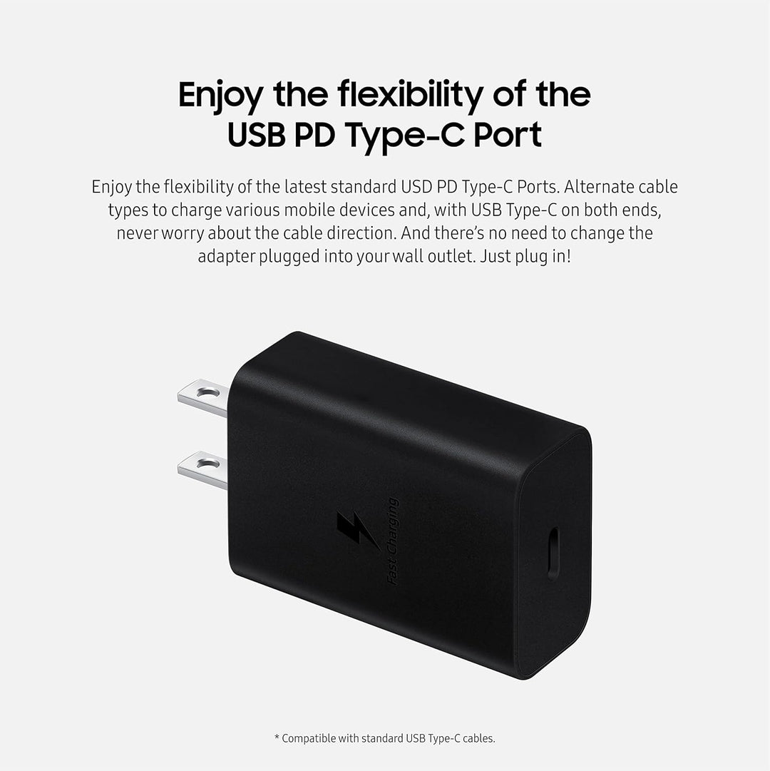 SAMSUNG 15W Wall Charger Type C (USB-C Cable Included), Black