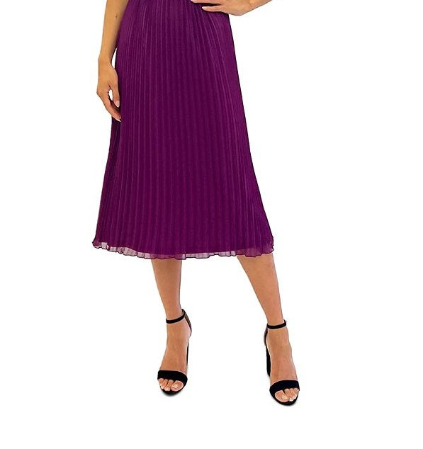 Sam Edelman Women's Plisse Sleeveless Midi Dress Purple Size 12