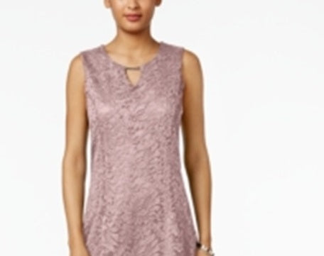 JM Collection Women's Lace A Line Dress Pink Size Petite X-Large