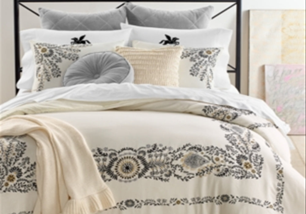 Whim by Martha Stewart Collection Paisley 3-Pc. Comforter Set Bedding Ivory Size King