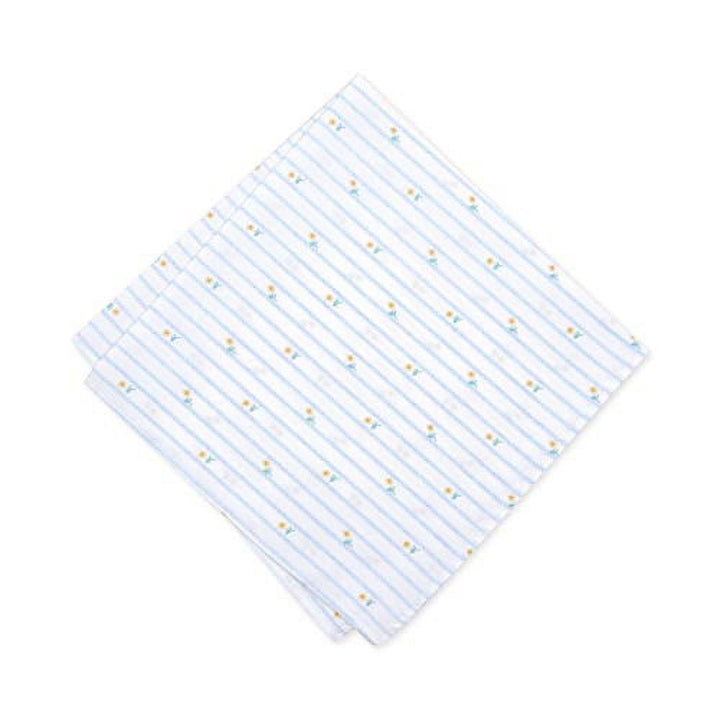 Bar Iii Mens Tossed Tulip Cotton Striped Pocket Square White One Size