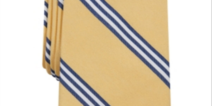 Club Room Men's Cranston Stripe Pattern Work Wear Neck Tie Yellow Size Regular