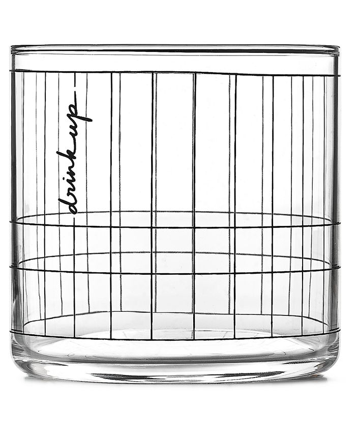 Words Gridded Carafe And Double Old-Fashioned Glass