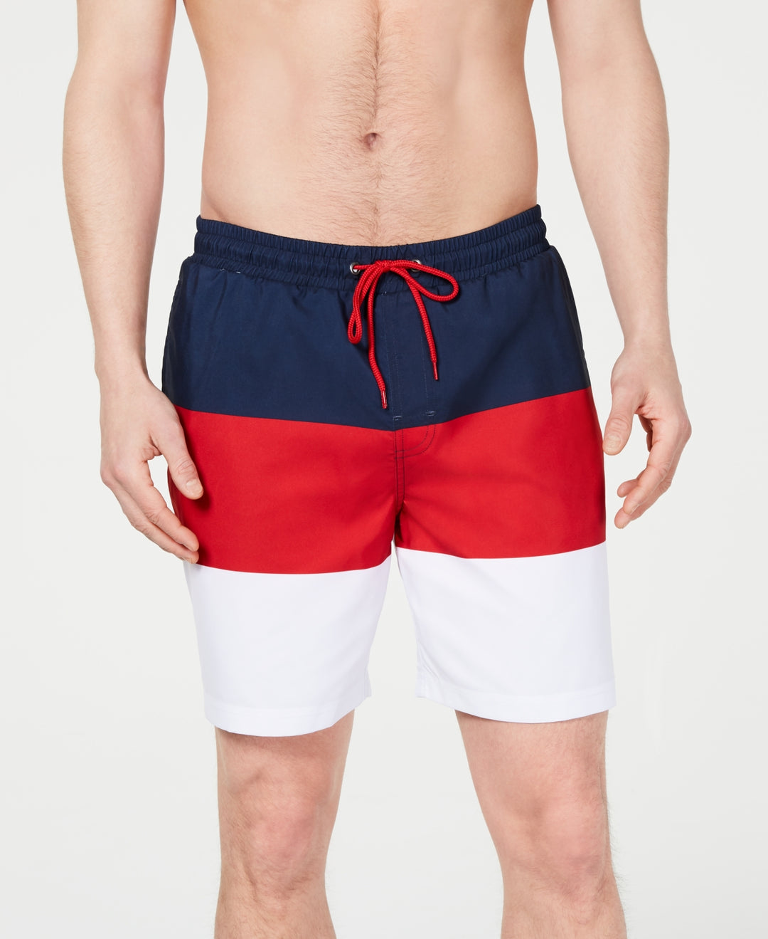 Club Room Men's Colorblocked 7 Swim Trunks Red Size XX-Large