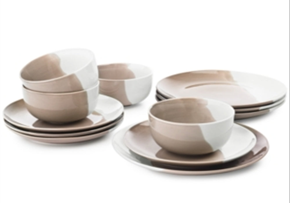 The Cellar Color 12-Pc. Dinnerware Set Service For 4 Taupe