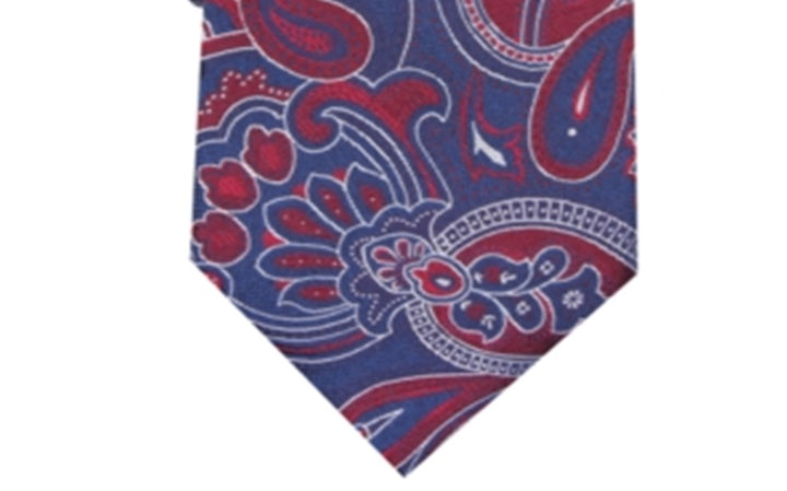 Tasso Elba Men's Lyle Silk Blend Embroidered Neck Tie Red Size Regular