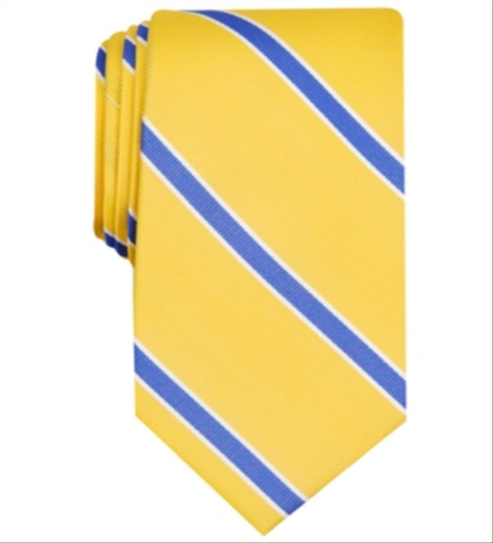 Club Room Men's Stripe Tie Yellow Size Regular