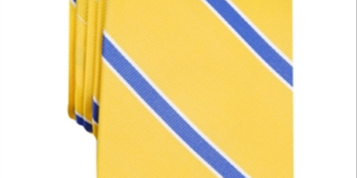 Club Room Men's Stripe Tie Yellow Size Regular