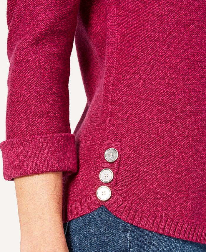 Karen Scott Women's Cotton Marled Sweater Red Size X-Small