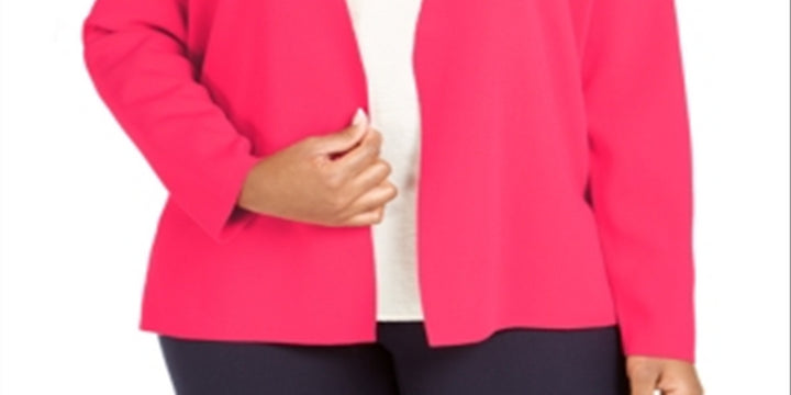 Alfani Women's Full Needle Sweater Coat Red Size 2X