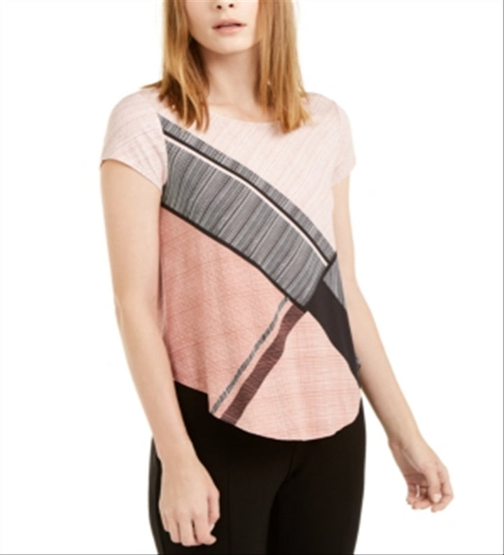 Alfani Women's Printed T-Shirt Pink Size Medium