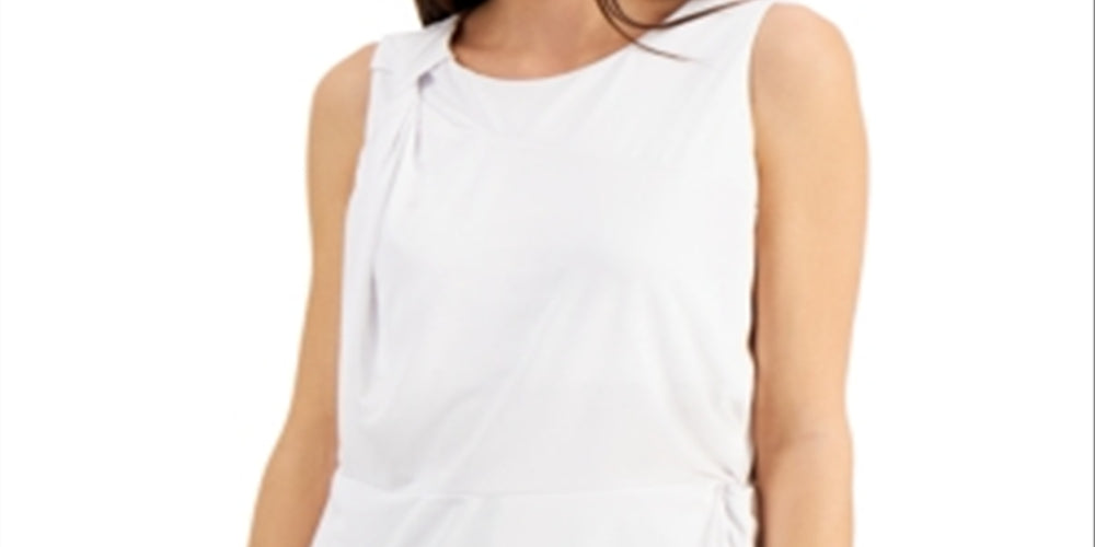 Alfani Women's Twist Front Sleeveless Scoop Neck Top White Size X-Large