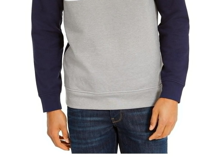 Club Room Men's Colorblocked Quarter Zip Fleece Sweatshirt Blue Size XX-Large
