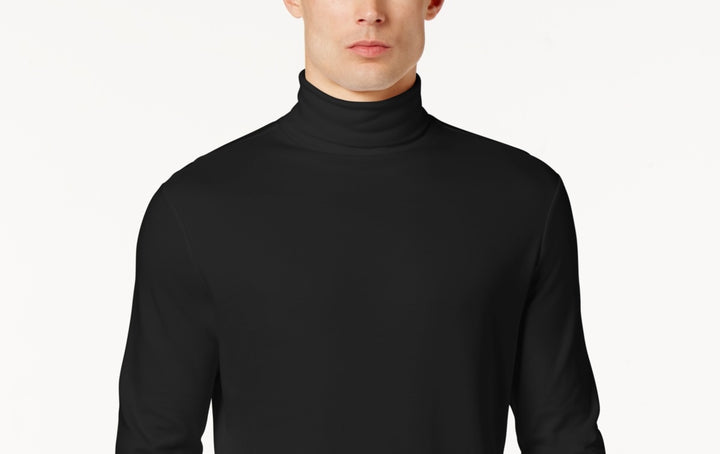 Club Room Men's Solid Turtleneck Shirt Black Size XX-Large
