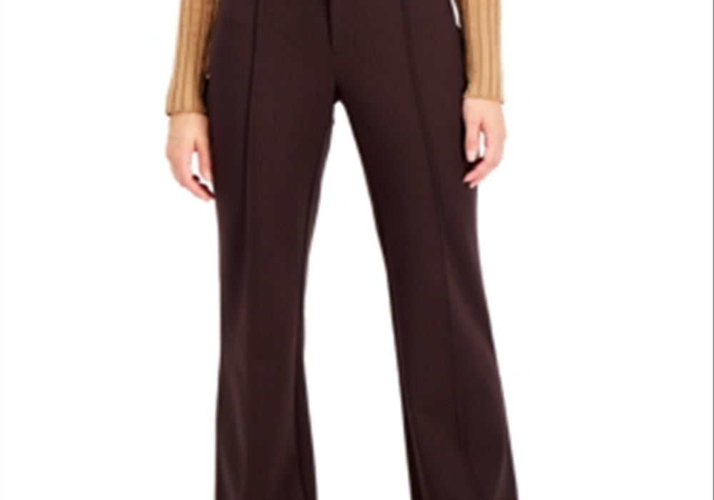 INC International Concepts High-Rise Flare-Leg Pants French Roast Brown Size 12