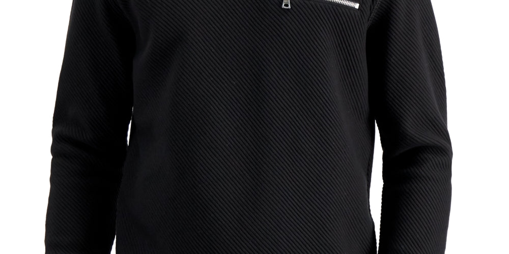 INC International Concepts Men's Ottoman Ribbed T-Shirt Black Size Small