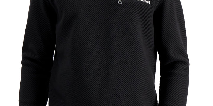INC International Concepts Men's Ottoman Ribbed T-Shirt Black Size Small