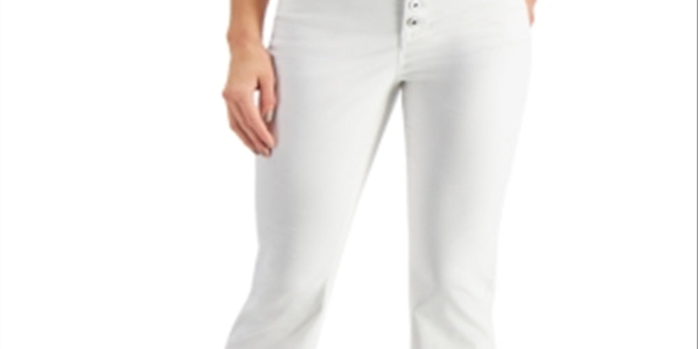 Style & Co Women's Button Fly Bootcut Jeans White Size 8