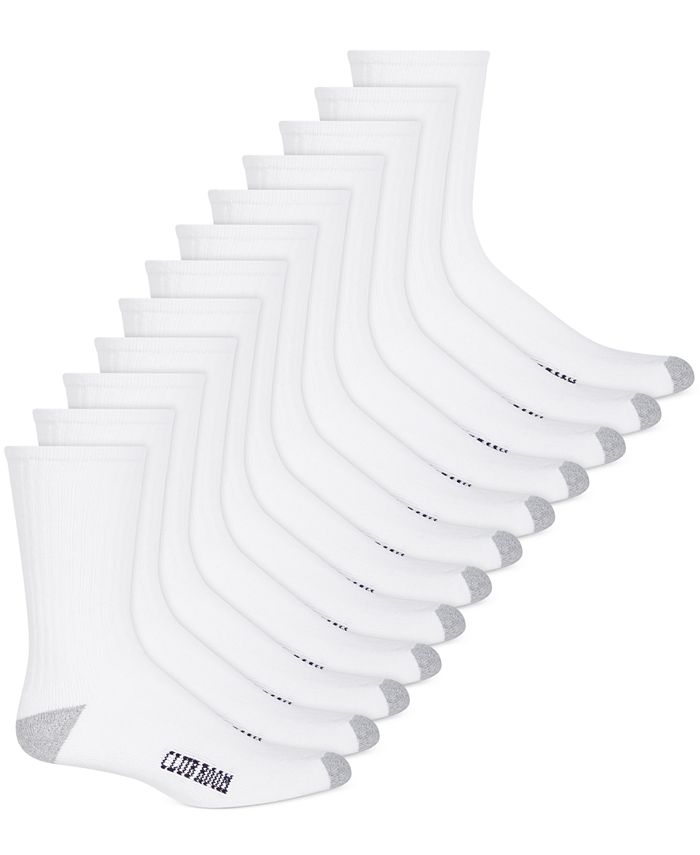 Club Room Men's 12 Pack Solid Crew Socks White Size Regular