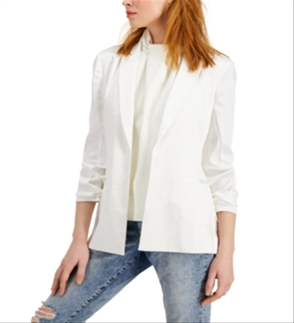 INC International Concepts Women's Satin Open-Front Blazer White Size Medium