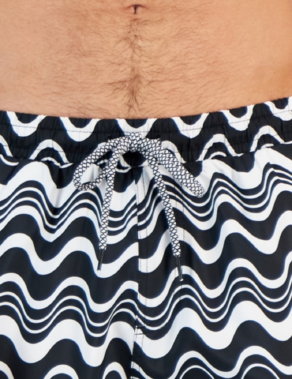 INC International Concepts Men's Wave Print Swim Shorts Black Size X-Large