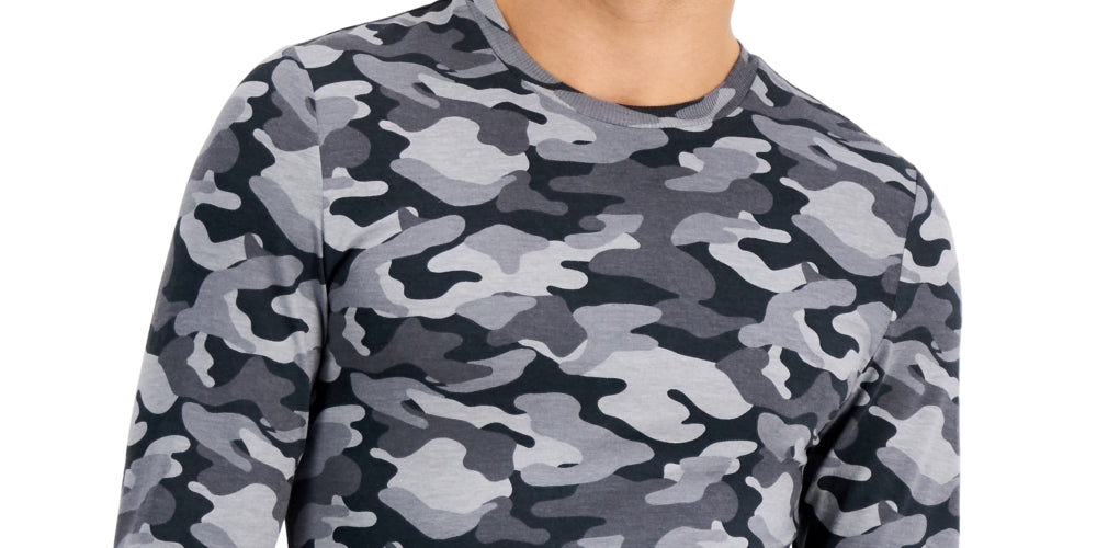 INC International Concepts Men's Camo Print Pajama Top Gray Size Small