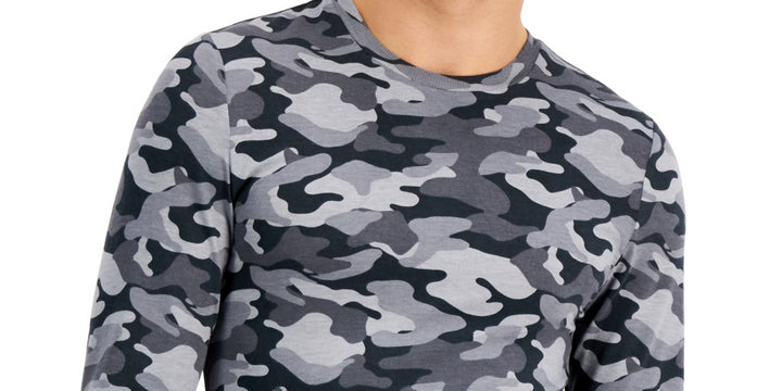 INC International Concepts Men's Camo Print Pajama Top Gray Size Small