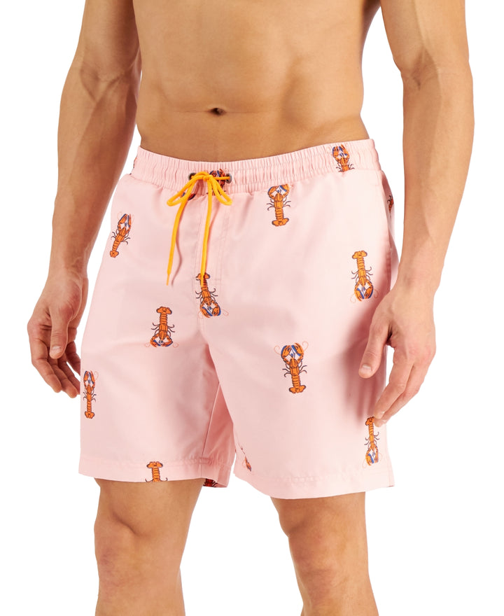 Club Room Men's Lobster 7 Swim Trunks Pink Size S