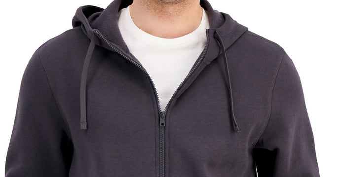 ID Ideology Men's Regular Fit Solid Full Zip Hoodie Gray Size Medium