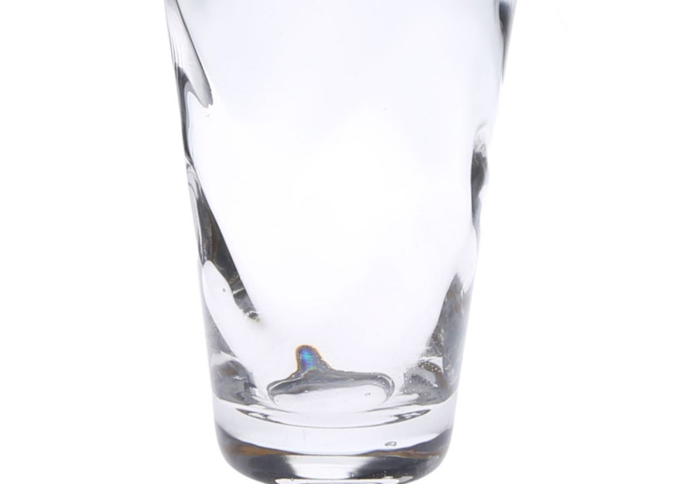 Classic Touch Set Of 6 Wavy Glass Water Tumblers With Gold-Tone Rim