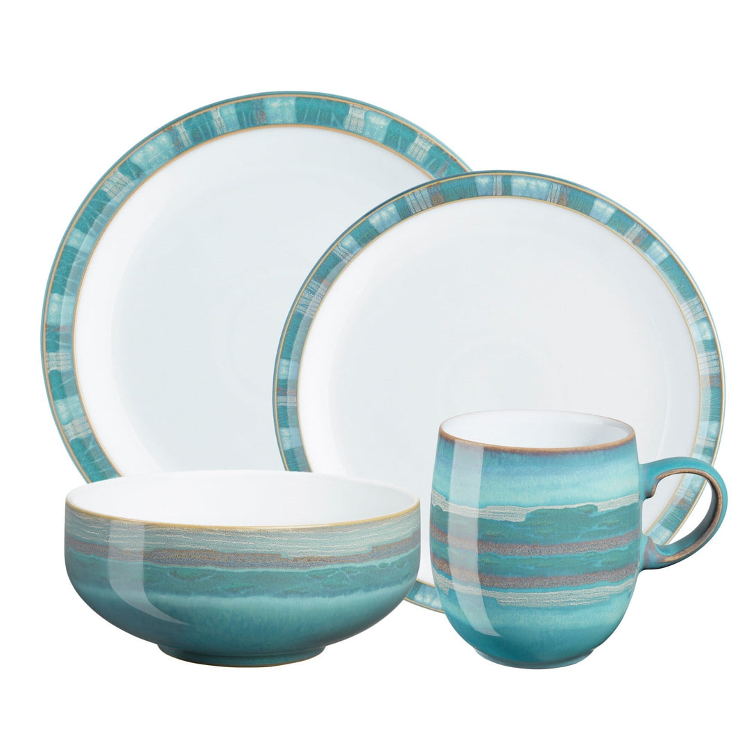 Denby Azure Coast 4-Piece Place Setting Set Blue