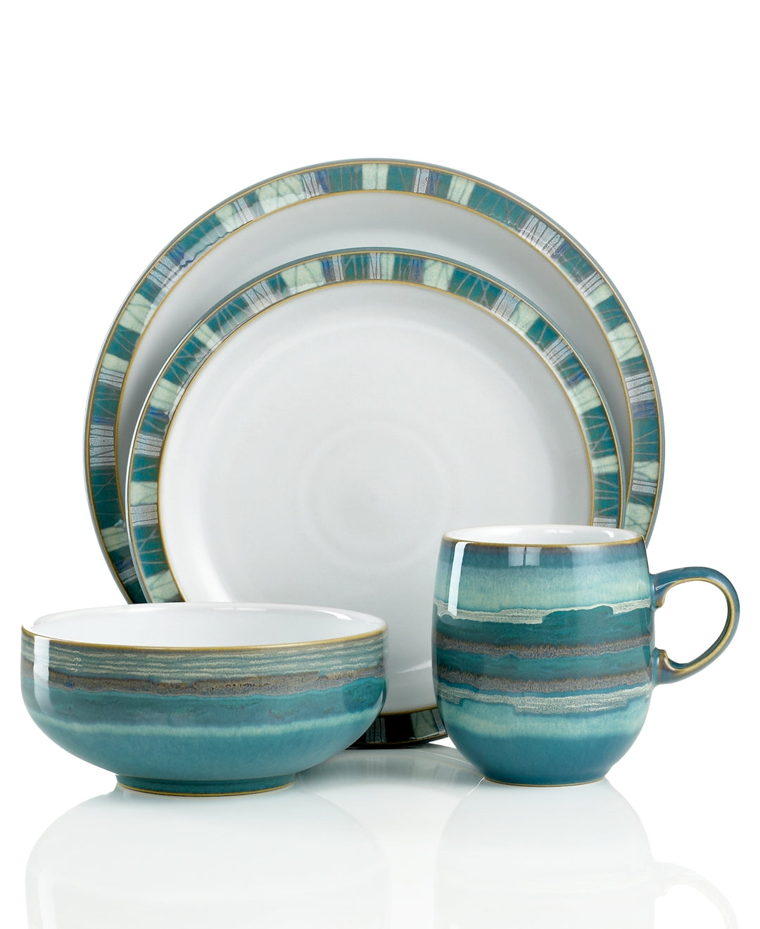 Denby Azure Coast 4-Piece Place Setting Set Blue