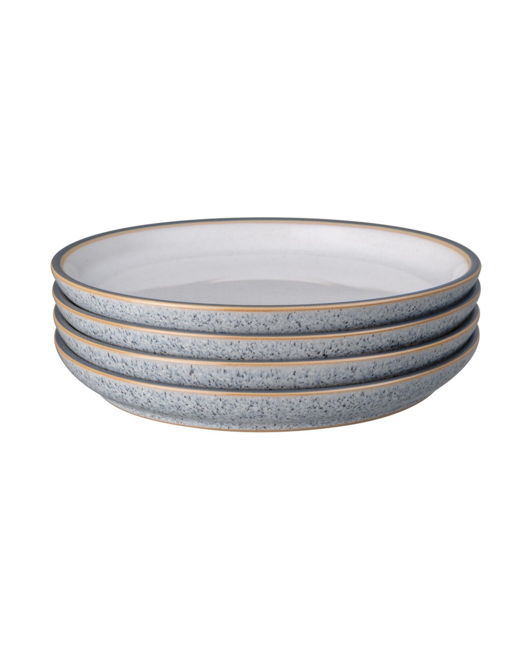 Denby Studio Craft Grey/White 4 Piece Medium Coupe Plate Set Gray