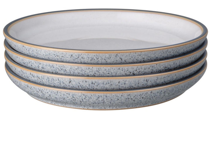 Denby Studio Craft Grey/White 4 Piece Medium Coupe Plate Set Gray