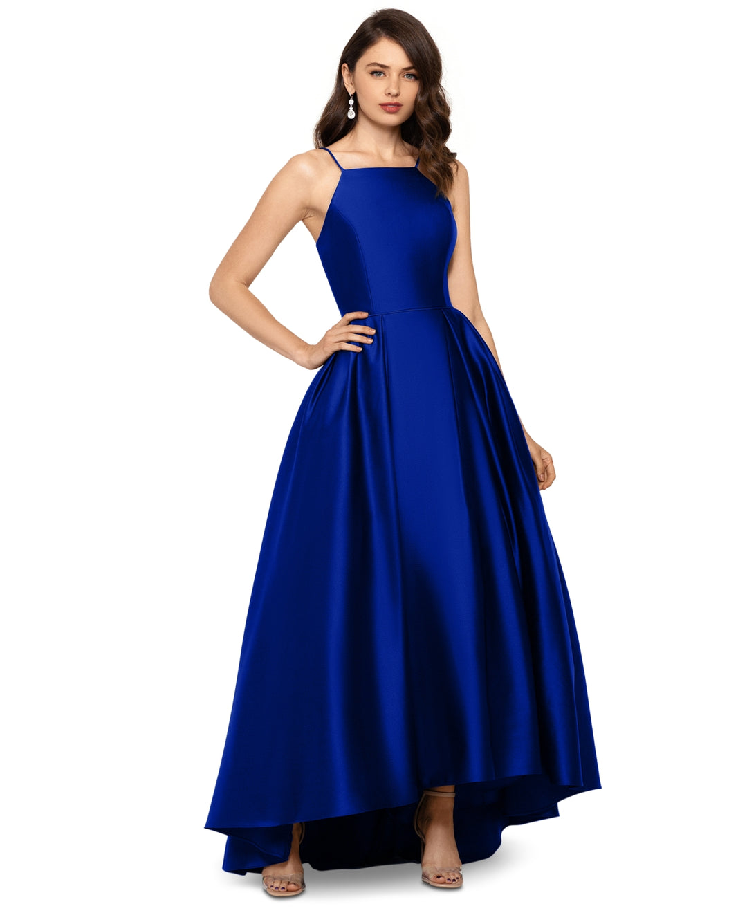 Betsy & Adam Satin Ballgown Blue Size 8